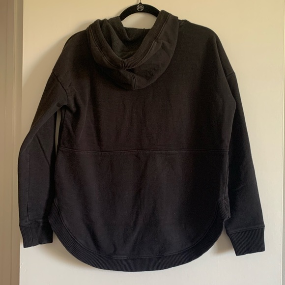 Athleta Black French Terry Athleisure Sweatshirt Hoodie Size XS EUC - Picture 3 of 8